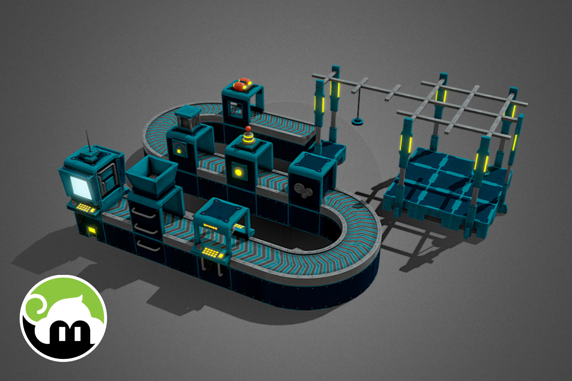 Modular Conveyor Pack 3D Industrial Unity Asset Store