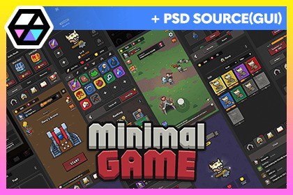 GUI Pro - Minimal Game Dark(+PSD)