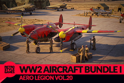 WW2 Aircraft Bundle I - 9 Airplanes, 43 Liveries