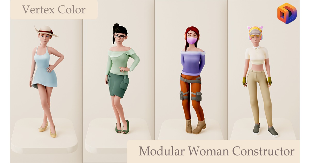 Ladies Icon Unity Modular Woman Creator | 3D Characters | Unity Asset Store