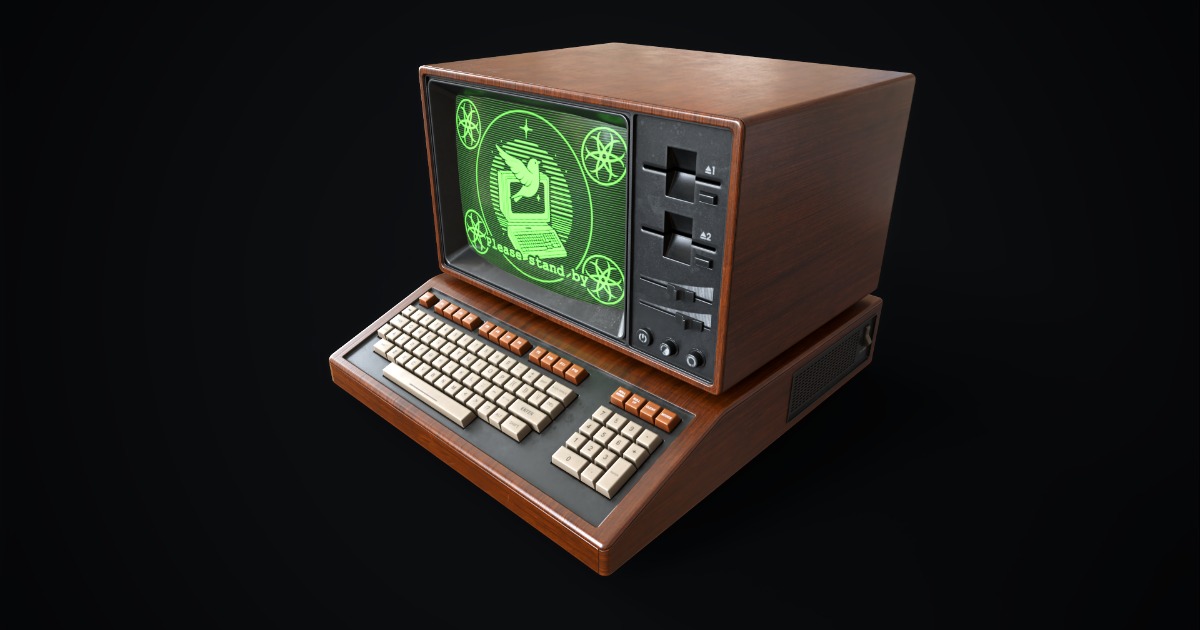 Computer Model For Unity Retro wooden computer | 3D Electronics | Unity Asset Store