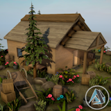 Realistic Modern Rural Cabin 2 Asset Package
