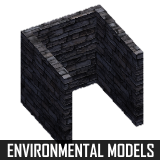 Generate Low Poly Castle and Wooden Hut combinations