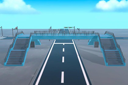 MAR – Lowpoly City Street Kit (Crosswalk + Footbridge)