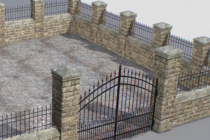 Stone fence wall 4