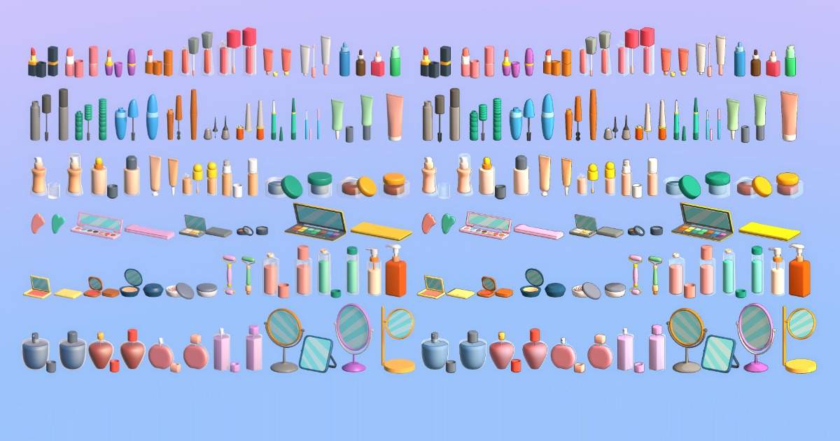 Unity Cosmetics 3D Prop Beauty Cosmetics Pack | 3D 道具 | Unity Asset Store