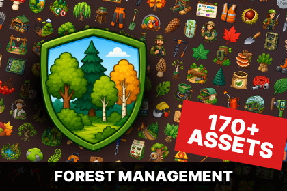 Forest Management Wildlife Conservation Ranger Wildfire Icons Pack