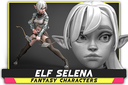 Elf Selena - Heroes Fantasy Female - Bow Medieval Girl - 42