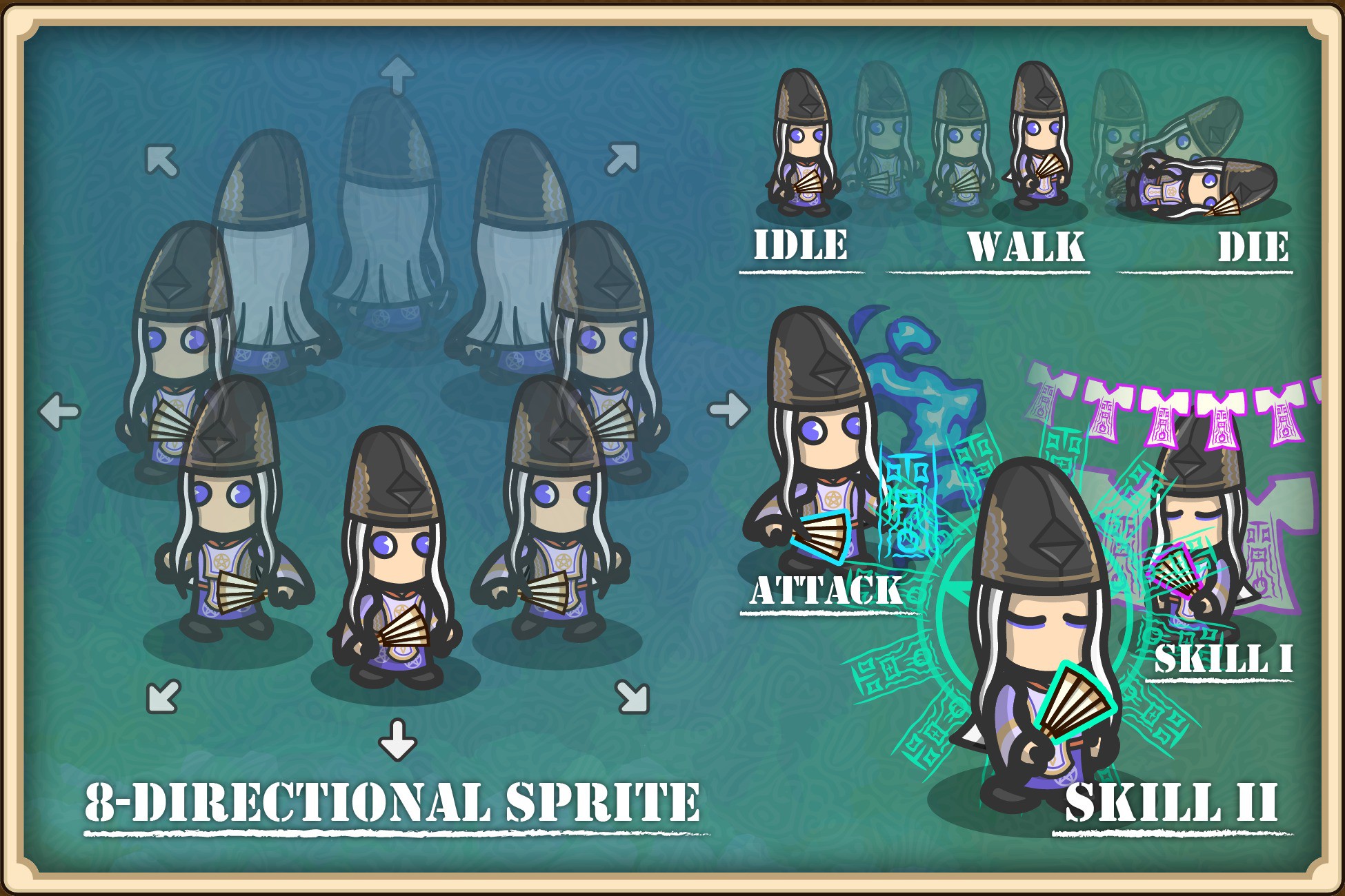 2D Character - Cute & Chibi: Eastern (Unique Skill Animated Prefab with ...