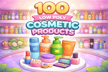 Low Poly Cosmetic Products