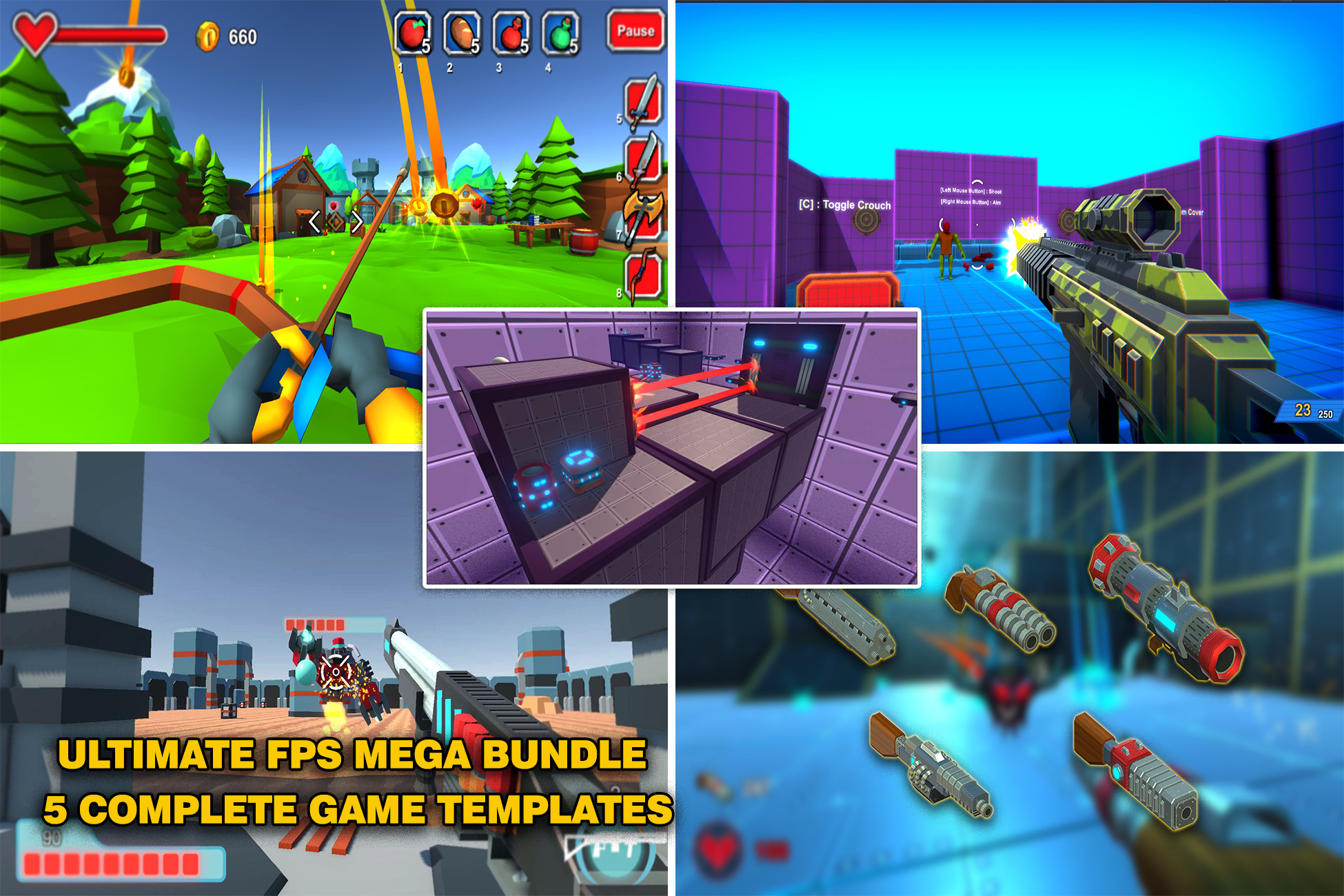 Ultimate FPS Mega Bundle – 5 Complete Game Templates