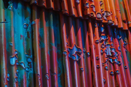 Stylized Corrugated Scrap Metal Material