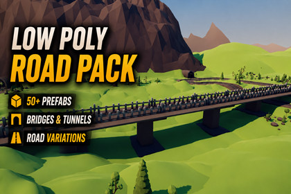 Low Poly Modular Road Pack- Mini World Studio