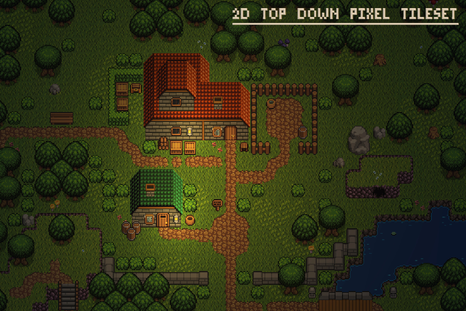 2D Top down pixel tileset | 2D Environments | Unity Asset Store