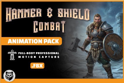 Hammer and Shield Combat Animation Pack
