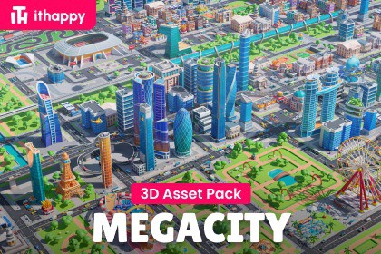 Megacity - Low Poly City 3D Models Pack