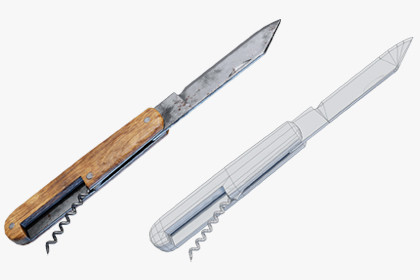 Folding Pocket Knife with Corkscrew