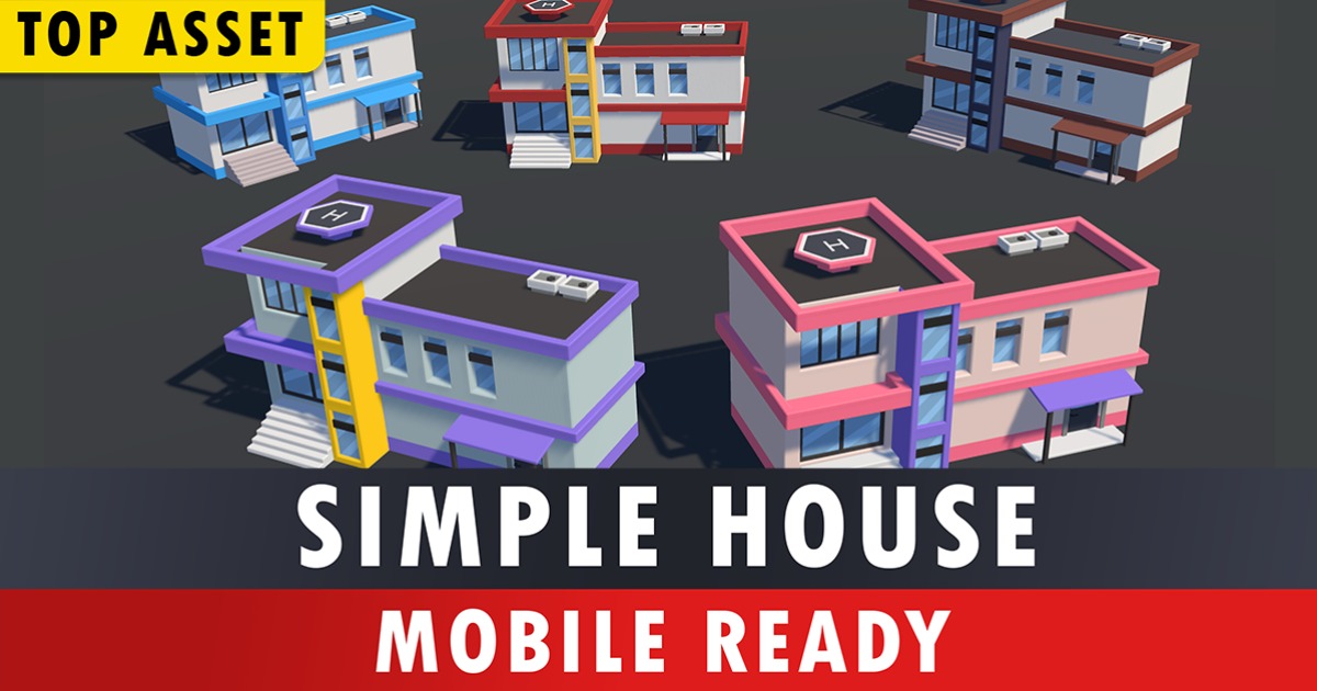 Gundersen Unity House Simple House 02 - Toon House | 3D 주변환경 | Unity Asset Store