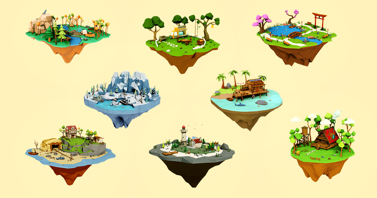 Low Poly Floating Islands | 3D Environments | Unity Asset Store