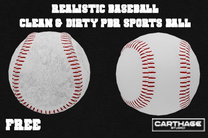 Realistic Baseball (Free) – Clean & Dirty PBR Sports Ball
