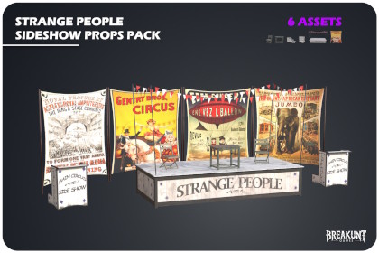 Strange People Sideshow Props Pack - 6 Assets