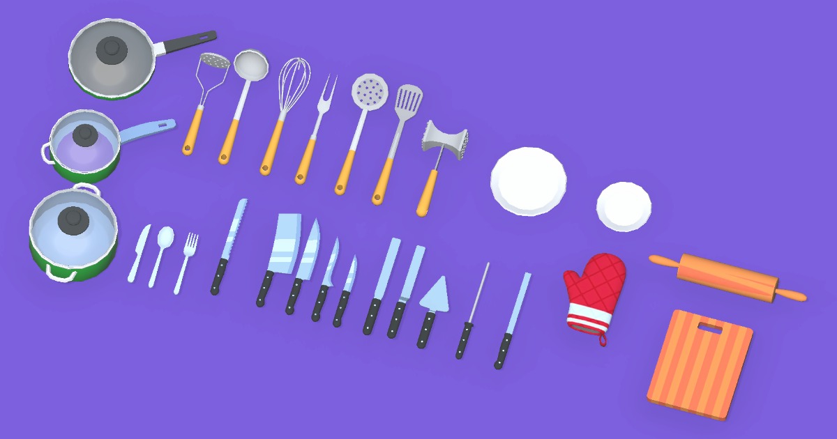 Kitchen Tools Pack - Cartoon | 3D Tools | Unity Asset Store