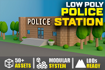 Free-LowPolyPoliceStation