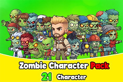 Zombie Game Creation Pack - 21 Spine Characters