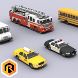 7 Emergency And Service Vehicles Collection