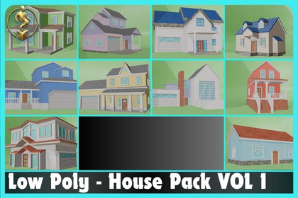 10 Low Poly House Pack Vol 1