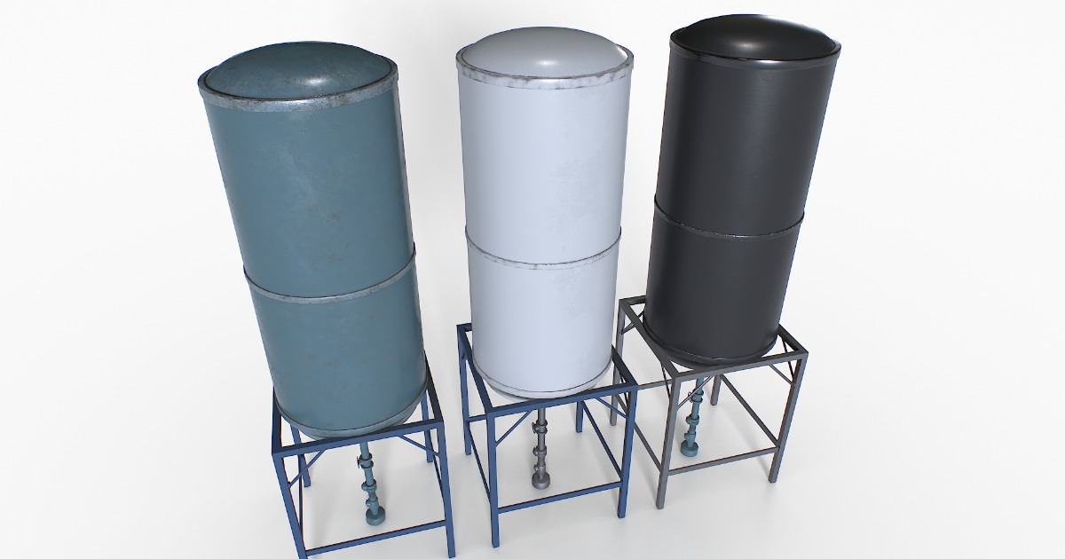 Water Tanks Pack 3 | 3D Industrial | Unity Asset Store
