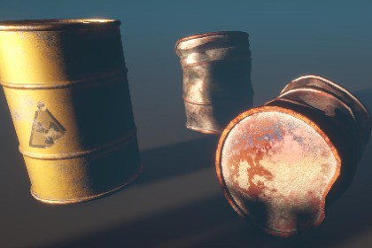Weathered Oil Barrel Destruction Stages