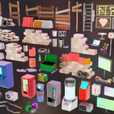 Cyberpunk Low-Poly Props pack