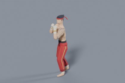 3D Fighting Character - Kazan, Humanoid Rigged Martial Artist