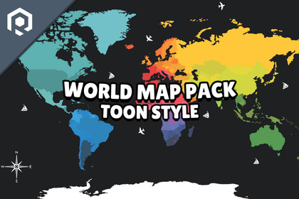 Toon Style World Map Pack