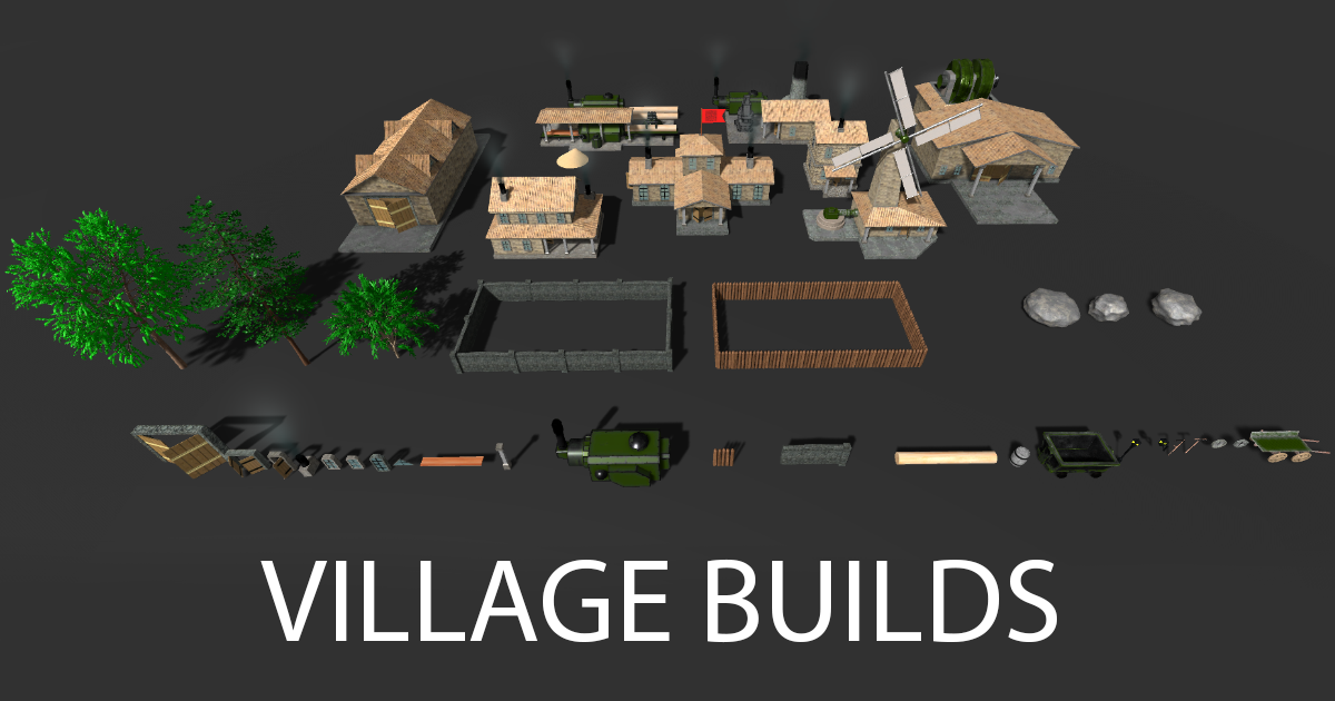 Unity Rural Town Map Village location set | 3D Historic | Unity Asset Store