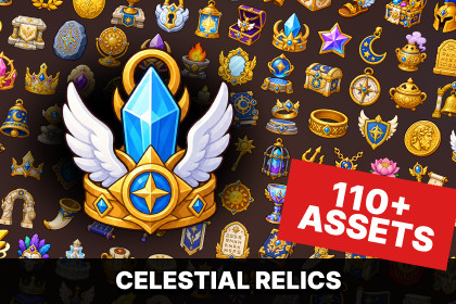 Celestial Fantasy Relics Royal Magic Artifacts Icons Pack