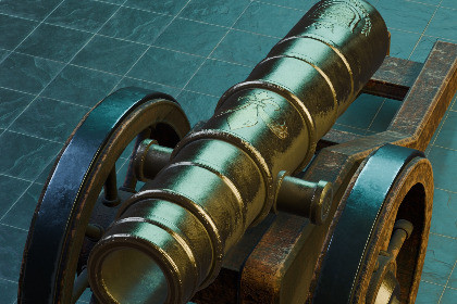 Historical Field Cannon Game Ready with LODs & PBR Textures