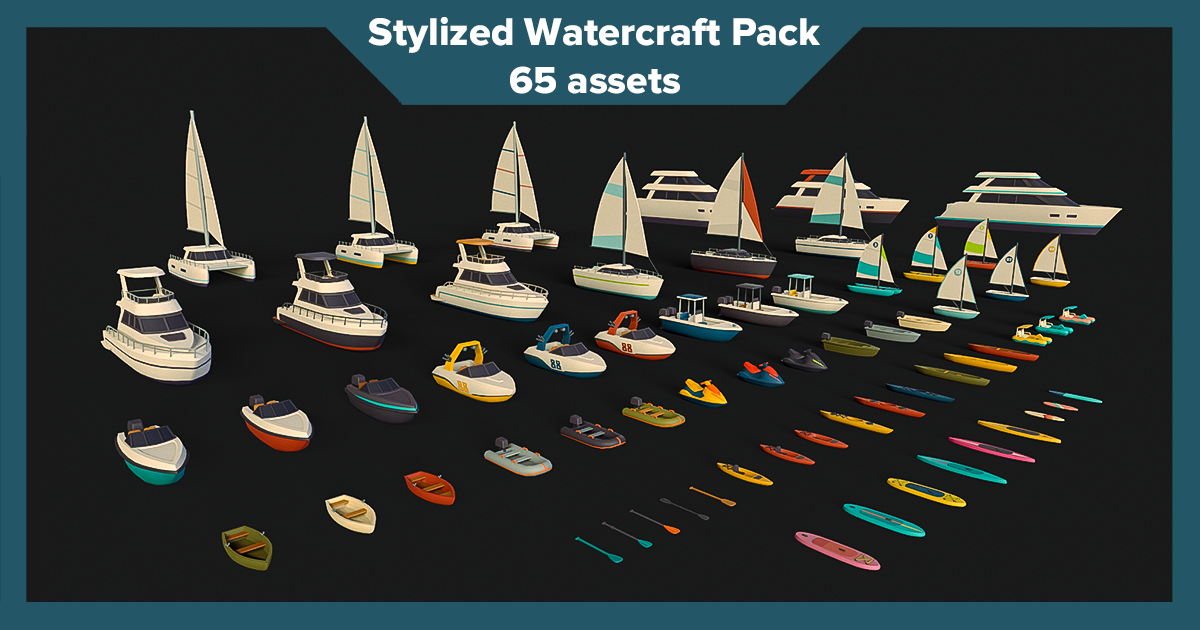 Stylized Watercraft_Pack 2 | 3D Sea | Unity Asset Store
