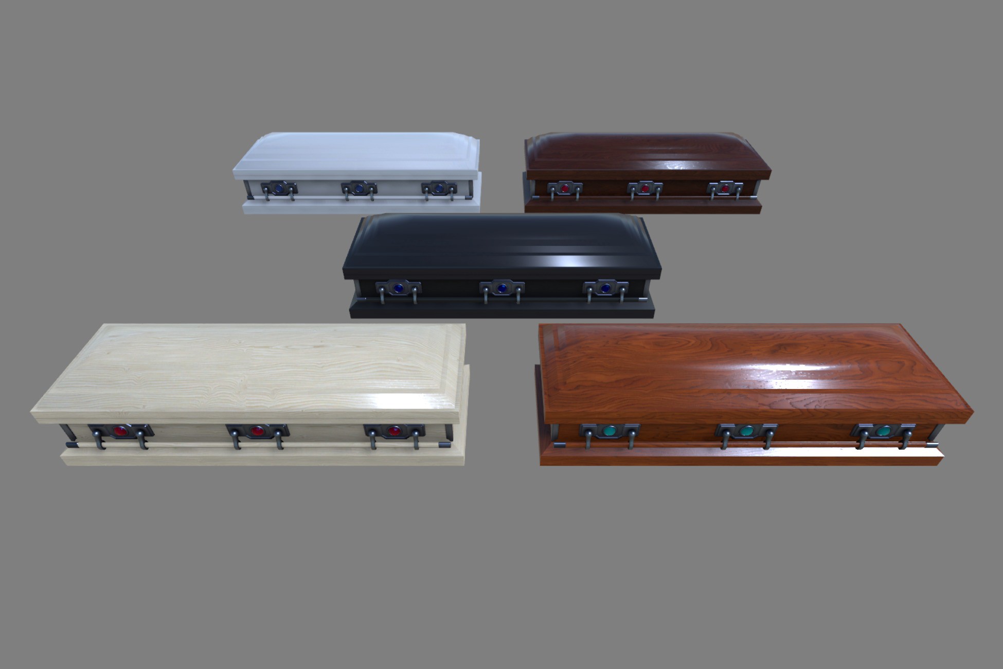 Modular Casket & Coffin Pack – PBR Cemetery / Funeral Props