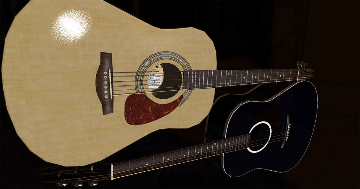 Low Poly Guitar | 3D Interior | Unity Asset Store