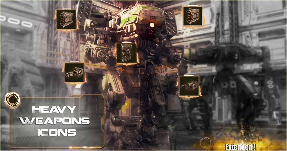 Heavy Weapons Icons Extended (for mechs, spaceships and vehicles) | 2D ...