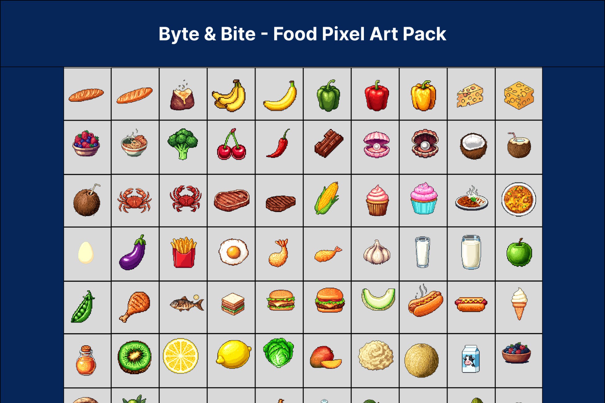 Byte Bite Food Pixel Art Pack By AS 33 Byte Bite Food Pixel Art Pack By AS 33