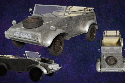Car Military VW - Kubelwagen Type 82 German Autos