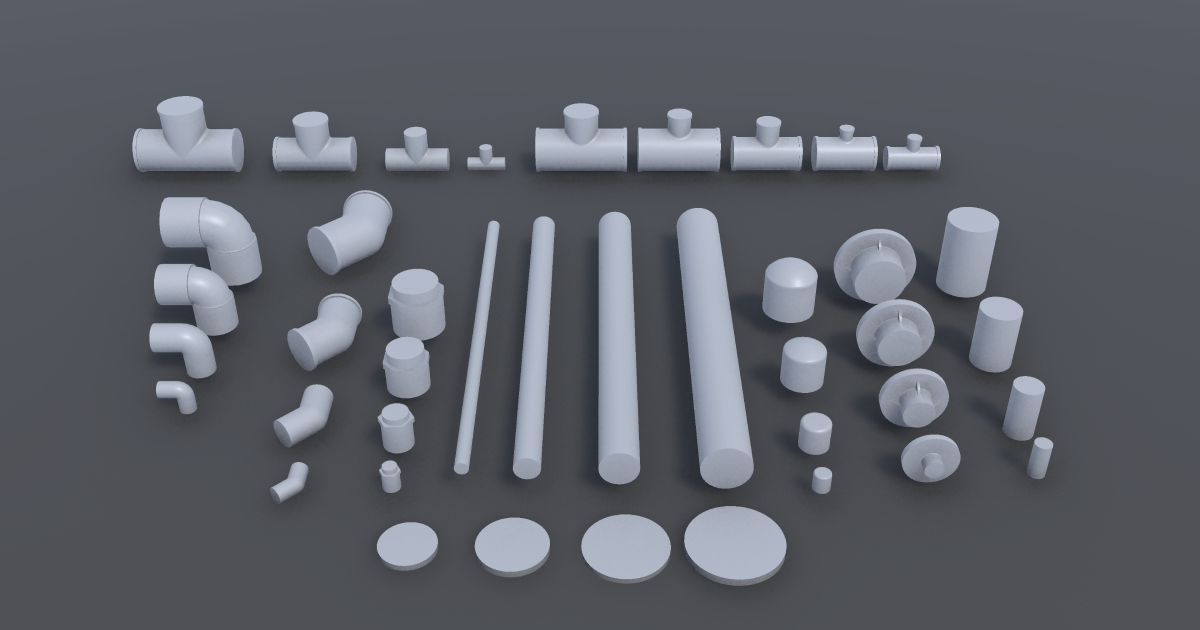 Industrial Plastic Pipe Pack | 3D 工場 | Unity Asset Store