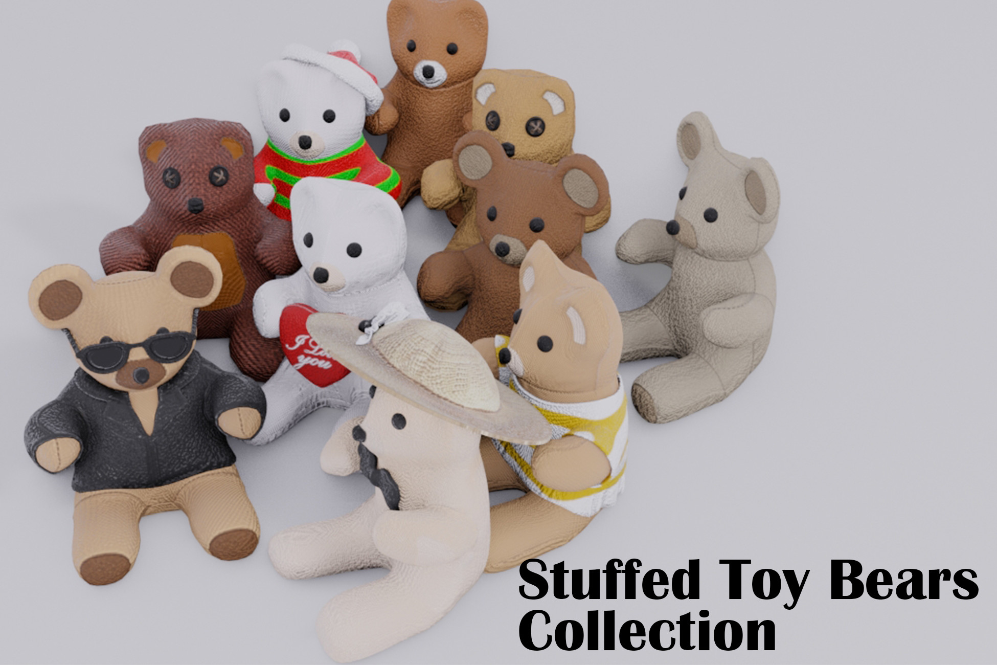 Stuffed Toy Bears Collection | 3D Props | Unity Asset Store