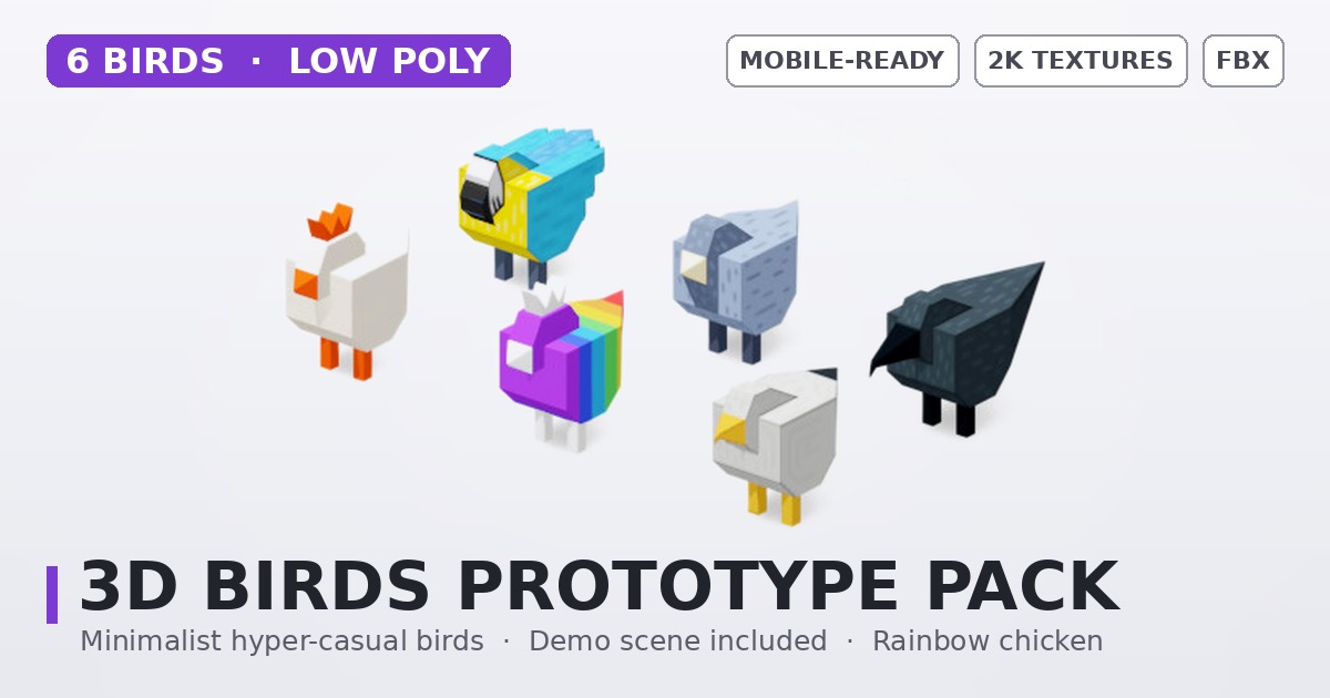 3D Birds Prototype Pack | 3D Props | Unity Asset Store