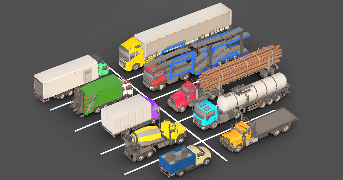 Unity Trucks Low-poly Truck Pack 3D | 3D Land | Unity Asset Store