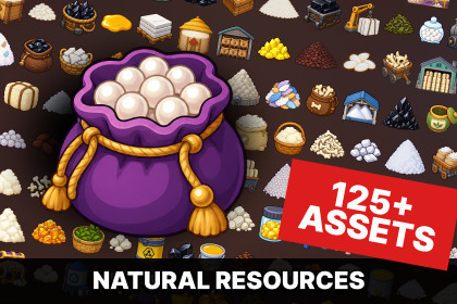 Natural Resources Minerals Crops Raw Materials Trade Goods Icons Pack