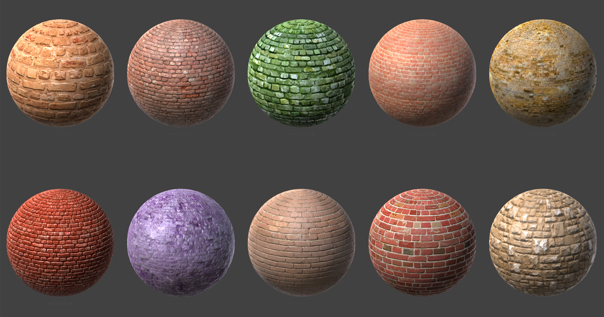 Material Brick Unity Stylized Realism: Brick Material Pack | 2D Brick | Unity Asset Store
